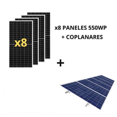PACK PANELES 550WP X8 + ESTRUCTURAS COPLANARES